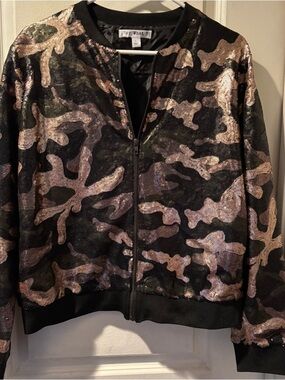 Say What Sequins Bomber Jack Size L New